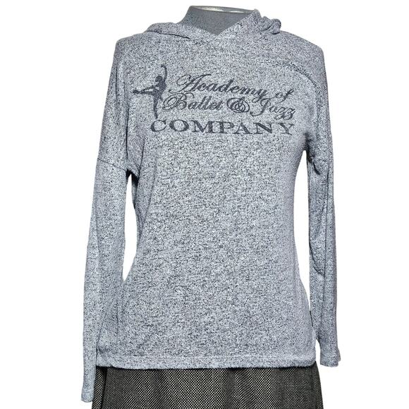 Academy of Ballet and Jazz Company Gray Hooded Lightweight Sweatshirt Size Large - Picture 1 of 4
